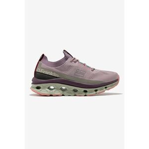 Pantofi sport low-cut din material textil - Negru/Lila imagine