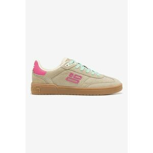 Pantofi sport din piele intoarsa cu detalii constrastante - Bej/Roz imagine