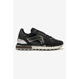 Pantofi sport din piele ecologica cu detaliu stralucitor - Negru/Bronz imagine