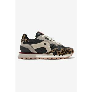 Pantofi sport low-cut cu model animal print - Negru/Maro/Gri imagine