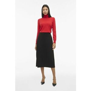 Fusta midi evazata cu slit pe spate - Negru imagine