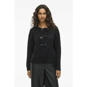 Cardigan cu funde si paiete - Negru imagine