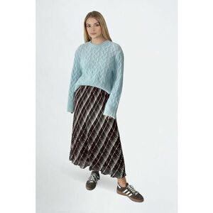 Pulover texturat din amestec de lana - Albastru glaciar imagine