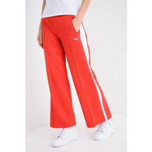 Pantaloni de trening din amestec de bumbac cu croiala ampla - Rosu/Alb imagine