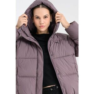 Geaca matlasata cu umplutura de puf si gluga - Violet prafuit imagine