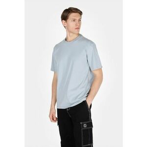 Tricou uni de bumbac - Albastru deschis imagine