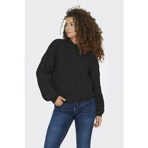 Pulover din amestec de lana cu detalii model torsade - Negru imagine