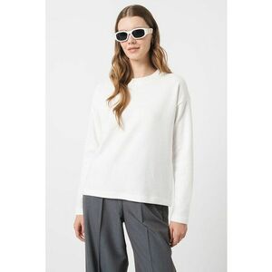 Bluza de trening cu decolteu la baza gatului si maneci cazute - Alb optic imagine