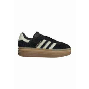 Pantofi sport din piele intoarsa cu garnituri pufoase Gazelle Bold - Alb fildes/Negru imagine