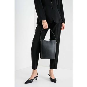 Pantaloni conici cu pliuri - Negru imagine