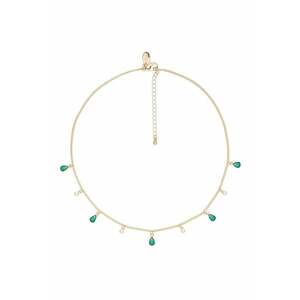 Colier cu cristale - Auriu/Verde aquamarin imagine