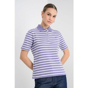 Tricou polo regular-fit cu logo discret - Alb/Violet prafuit imagine