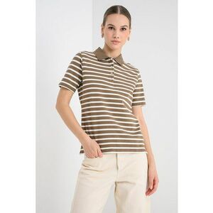 Tricou polo regular-fit cu logo discret - Alb/Caramel imagine