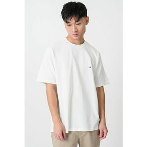 Tricou din bumbac cu decolteu rotund - Alb murdar imagine