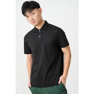 Tricou polo cu model monograma - Negru imagine