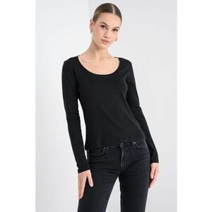 Bluza uni cu decolteu rotund - Negru imagine