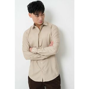 Camasa regular-fit cu model uni - Maro camel imagine