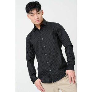 Camasa slim-fit cu mansete cu nasturi - Alb/Negru imagine