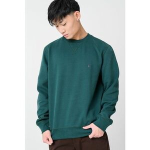 Bluza de trening din amestec de bumbac cu logo discret - Verde englez imagine