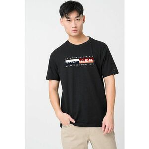 Tricou cu decolteu la baza gatului si imprimeu - Rosu/Negru/Bej deschis imagine