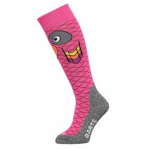 Sosete lungi cu model grafic pentru ski - Gri melange/Portocaliu mandarina/Roz imagine
