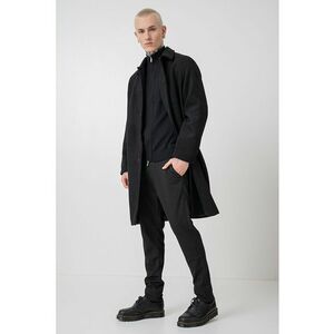 Palton din amestec de lana cu guler clasic - Negru imagine