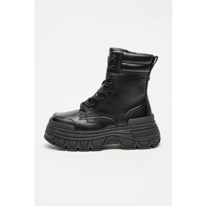 Ghete flatform de piele ecologica - Negru imagine