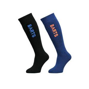 Set de sosete lungi cu logo - 2 piese - Negru/Portocaliu pal/Albastru imagine