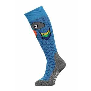 Sosete lungi cu model grafic pentru ski - Gri melange/Portocaliu mandarina/Albastru deschis imagine