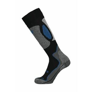 Sosete mid-calf din amestec de lana pentru ski - Negru/Gri melange/Albastru imagine