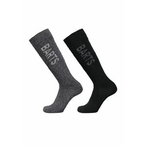 Set de sosete mid-calf din amestec de lana cu logo pentru ski - 2 perechi - Negru/Gri inchis melange imagine