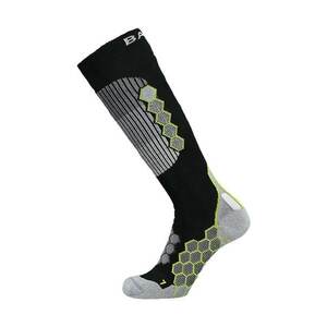 Sosete din amestec de lana cu model - pentru schi - Negru/Gri deschis melange/Verde lime imagine