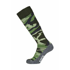 Sosete lungi din amestec de lana - Gri melange/Kaki inchis/Verde lime imagine