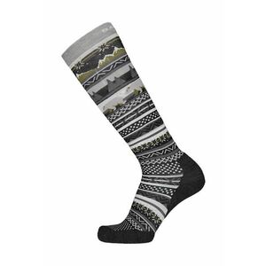 Sosete lungi cu model - pentru schi - Negru/Gri/Alb murdar imagine