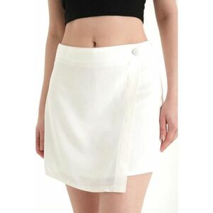 Fusta mini dama - in - talie inalta - alb imagine