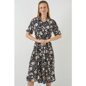 Rochie midi - HiCCUP - imprimeu - bleumarin - textil imagine