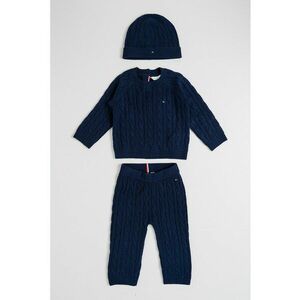 Set de imbracaminte cu model torsade - 3 piese - Bleumarin imagine