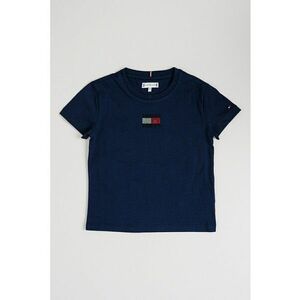 Tricou cu logo din strasuri - Argintiu/Bleumarin imagine