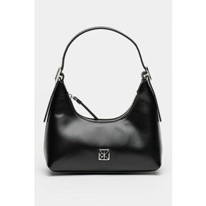 Geanta din piele cu bareta de umar - Negru imagine