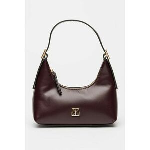 Geanta din piele cu bareta de umar - Violet pruna imagine