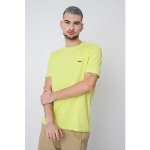 Tricou cu logo discret si decolteu la baza gatului - Verde lime imagine