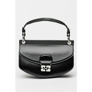 Geanta crossbody de piele ecologica cu clapa si detaliu metalic - Negru imagine
