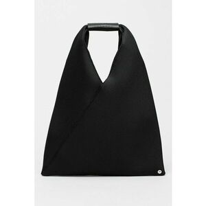Geanta din material textil cu maner si capse - Negru imagine