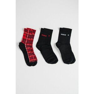 Set de sosete scurte - 3 perechi - Alb/Negru/Rosu vermillion imagine