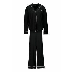 Pijama din amestec de modal si bumbac organic cu pantaloni lungi - Negru imagine