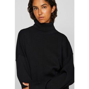 Pulover cu guler inalt - Negru imagine