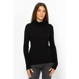 Pulover slim fit striat - Negru imagine