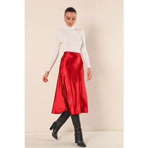 Fusta midi HiCCUP - croiala in A - visinie - satin imagine