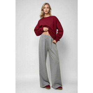 Pantaloni sport dama - jogger - talie elastica - gri - bumbac-poliester imagine