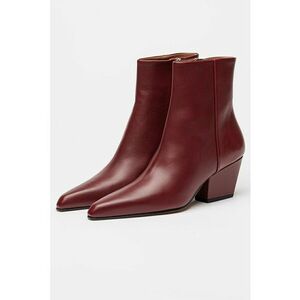Botine de piele Jane - Visiniu imagine